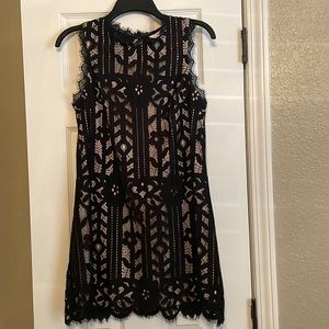 Speechless Size Small Black Lace/Tan Lining Mini Dress
